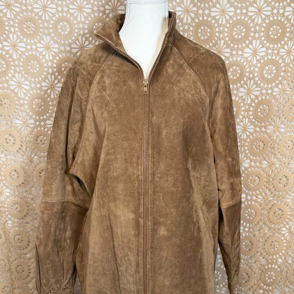 Vintage Brown Suede Leather Jacket-Sz 42 (Sz XL)
